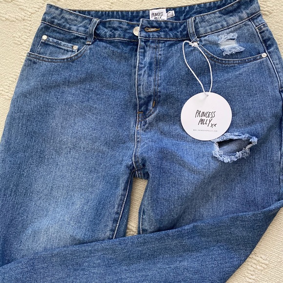 HAYDEN KNEE RIP JEANS MIDWASH DENIM- PrincessPolly - Picture 3 of 5